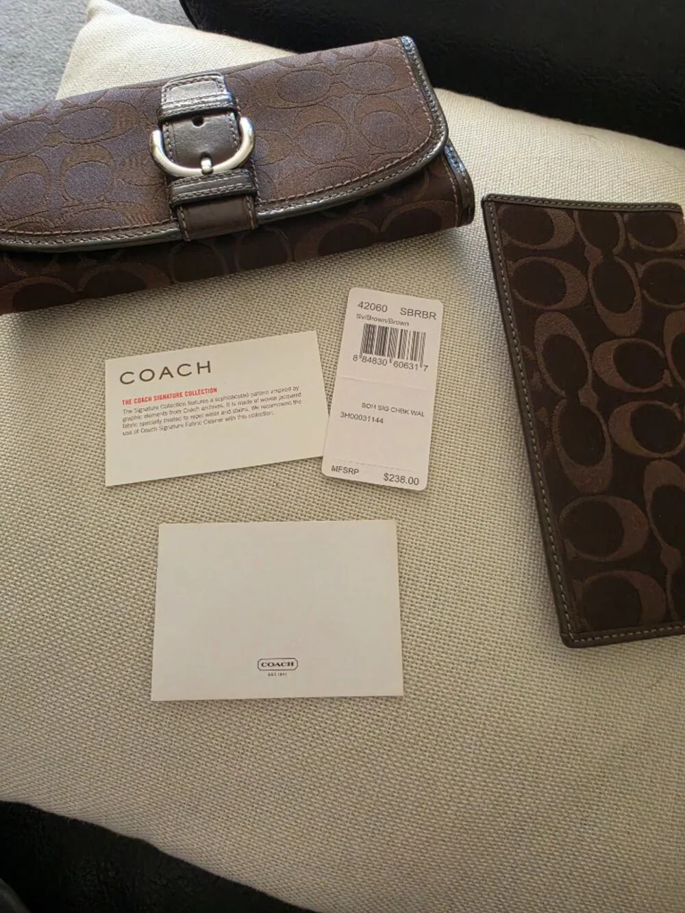 Coach Signature Brown Buckle Wallet